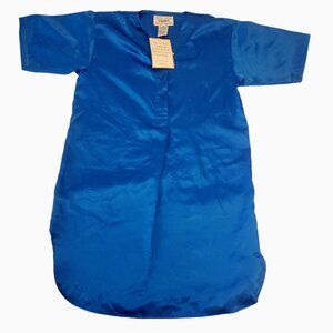 Vintage Blue Satin Esleep Sleep Shirt SZ Medium NWT